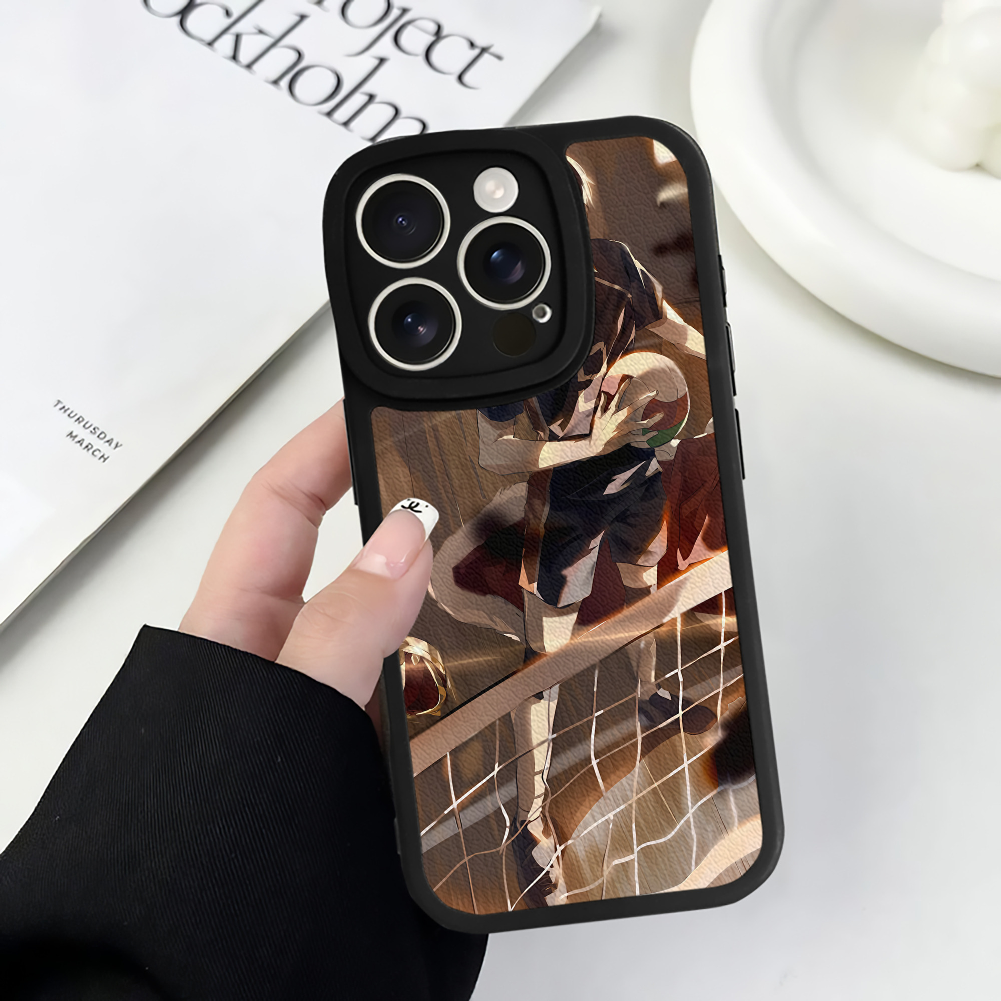 （画像用） ハイキュー!! Haikyu!! 【iPhone 16シリーズ対応】シリコンスマホケース（レザー調） 材質：シリコン